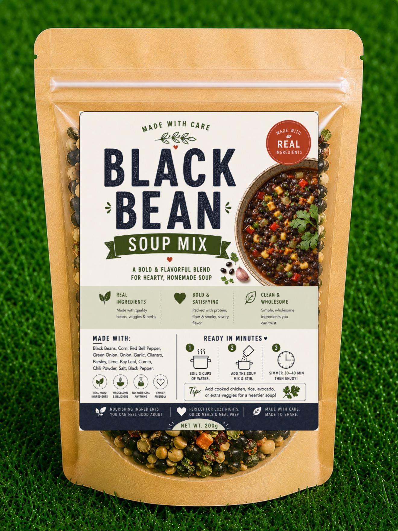 Black Bean Soup Mix | Camping/Hiking Meal | Comfort Food | Southwest Style Bean Soup , Housewarming Gift |  Pantry Staple | Easy Dinner Mix __etsy:8113593675