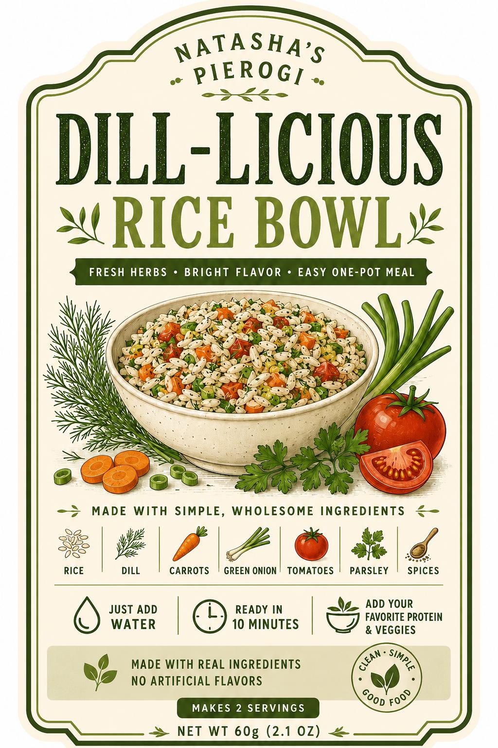 Dill-Licious Rice Bowl Mix | Herby One Pot Rice Dinner | Get Well Soon Gift | Care Package Meal | Easy Pantry Dinner | Dill Rice Mix __etsy:8065892016