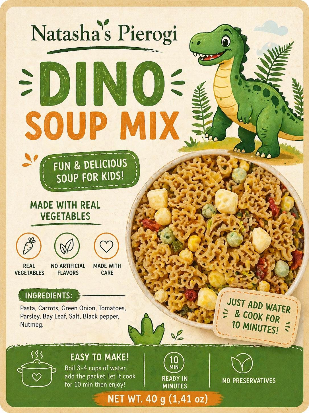 Dinosaur Soup Mix for Kids | Dino Noodle Soup| Get Well Soon Soup Care Package | Fun Kids Meal | Care Package | Easy Homemade Comfort Food __etsy:8065895716