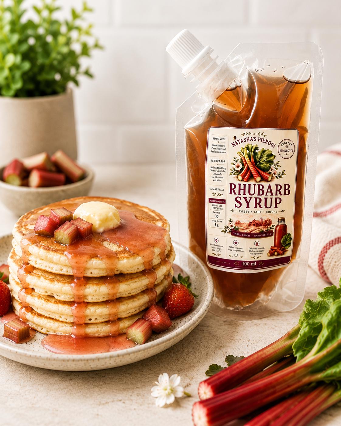 Homemade Rhubarb Syrup | Small Batch Fruit Syrup | Cocktail Mixer | Italian Soda Syrup | Pancake & Dessert Topping | Minnesota Made Gift __etsy:8113946064