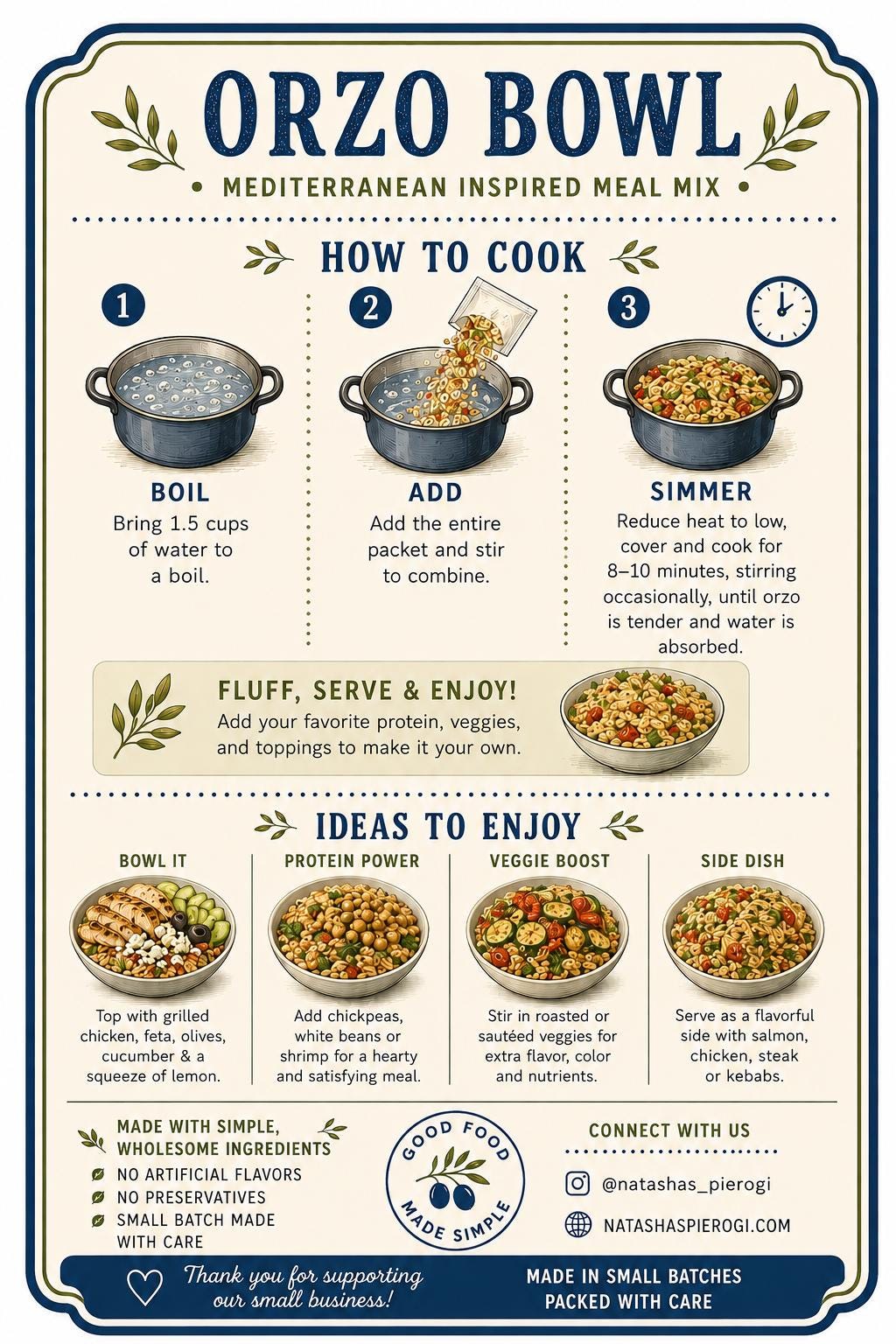 Orzo Bowl Meal Mix Gift | Mediterranean Inspired Easy Dinner | Get Well Soon Package | Quick Pantry Meal | Dry Soup Mix | Easy One Pot Meal __etsy:8113805309