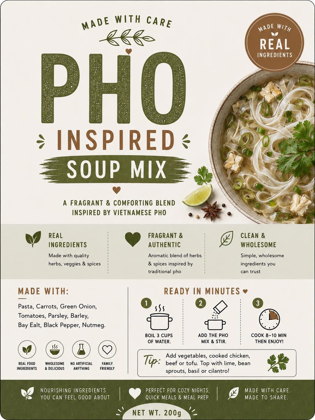 Pho Inspired Soup Mix, Vietnamese Style Rice Noodle Soup, Just Add Water Meal Kit,  Camping/Hiking Meal, Housewarming Gift, Pantry Staple. __etsy:8113558073