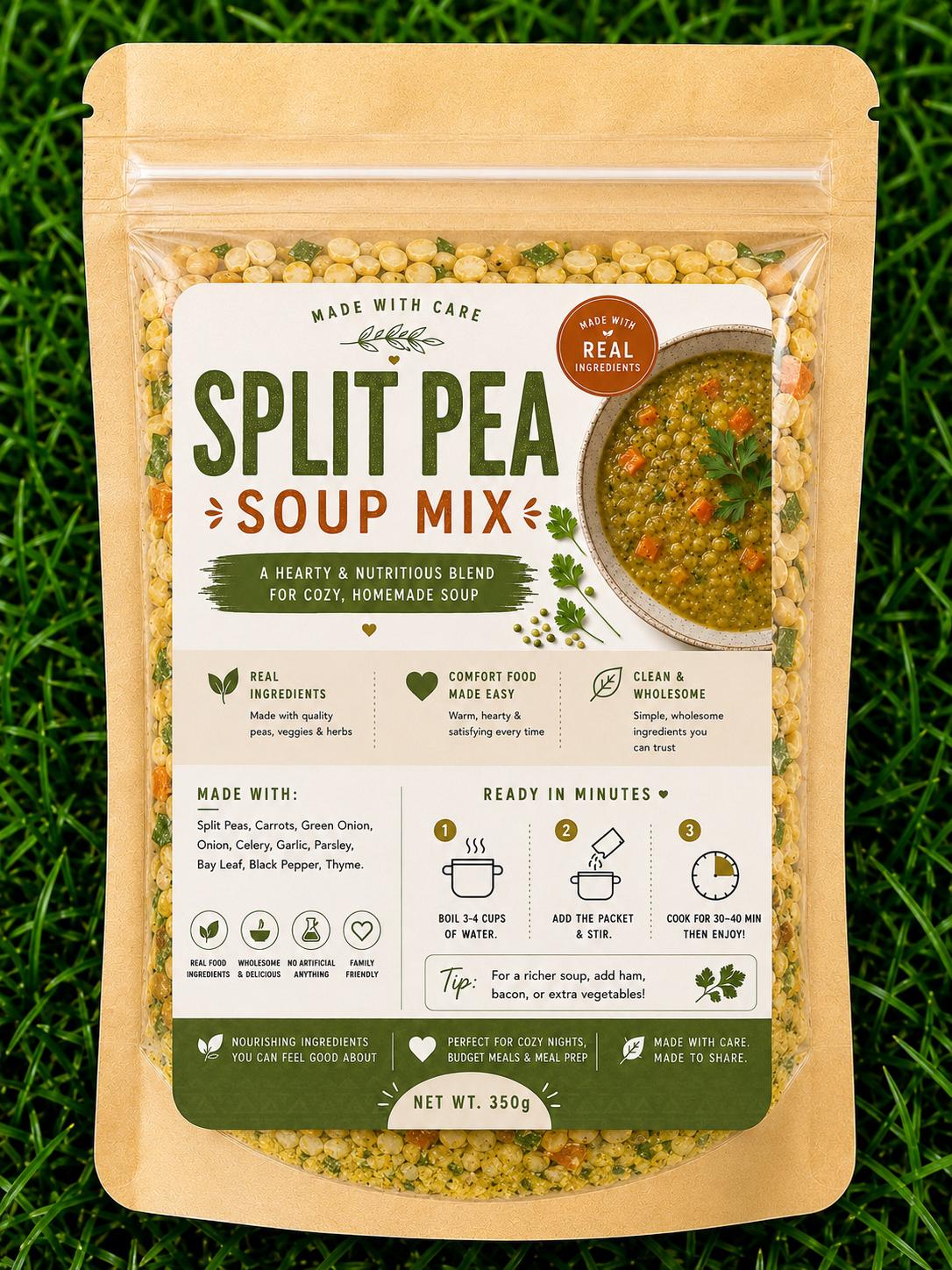 Split Pea Soup Mix | Housewarming Gift | Cozy Comfort Food | Easy Dinner Mix | Dry Soup Mix Gift | Rustic Homemade Comfort Soup __etsy:8113603057