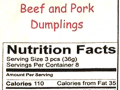 beef & pork dumplings